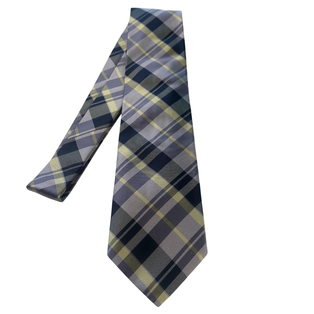 Paul Fredrick Mens Plaid 100% Italian Silk Hand Tailored Tie Made in USA NWT